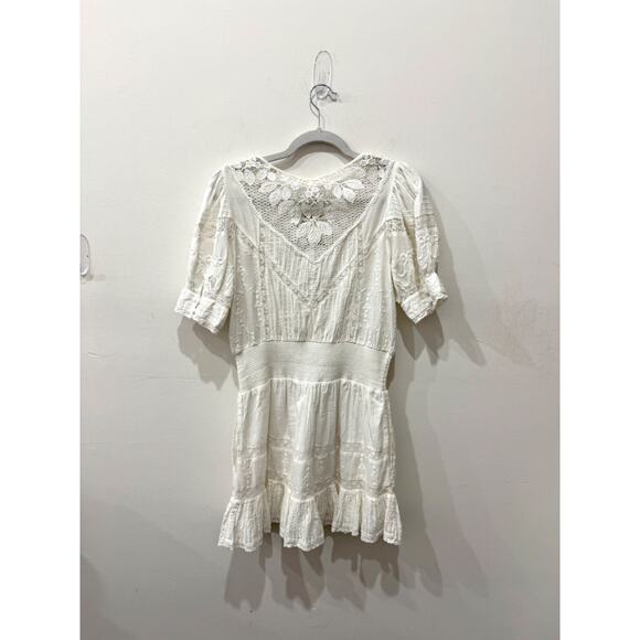 LoveShackFancy Jaislyn Embroidered Mini Dress True White Women's Size Medium - Picture 3 of 5